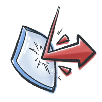 Illustration eines roten Pfeils, der von einem blauen Schild abprallt – symbolisiert Abwehr, Reflexion und Widerstandskraft gegenüber äußeren Einflüssen.
