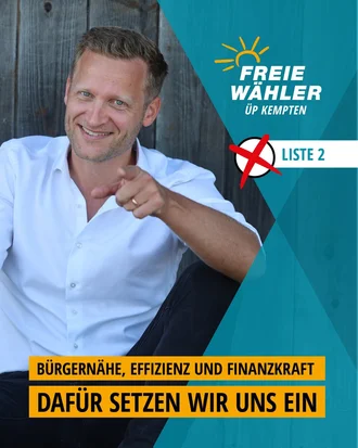 Social-Media-Motiv der Freien Wähler ÜP Kempten mit Christian Schoch als Oberbürgermeisterkandidat