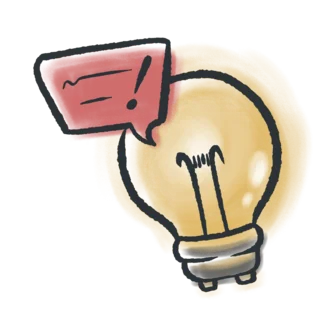 Illustration einer Glühbirne mit einem roten Warnsymbol – steht für Notfalltipps, Handlungsempfehlungen und Krisenwissen bei Stromausfall oder Katastrophen.