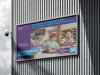 Recruiting-Plakat der Diakonie Allgäu für pädagogisches Personal in Kindertagesstätten