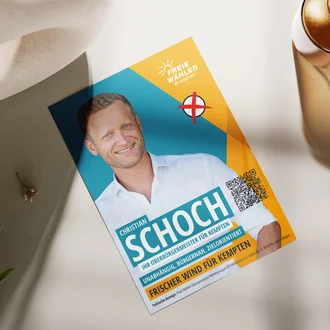 Wahlkampfflyer für Christian Schoch und die Freien Wähler ÜP Kempten