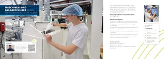 Informationsseite zur Ausbildung als Maschinen- und Anlagenführer (m/w/d) bei EK-Pack Folien mit Schwerpunkt Metall-/Kunststofftechnik – inklusive Tätigkeitsbeschreibung, Ausbildungsinhalten, Voraussetzungen, Ausbildungsdauer und QR-Code zum Erfahrungsbericht-Podcast von Auszubildenden.