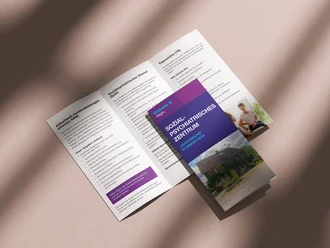 Informationsflyer der Diakonie Allgäu zum sozialpsychiatrischen Zentrum in Mindelheim